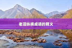 老泪纵横成语的释义