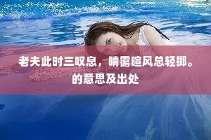 老夫此时三叹息，晴霭暄风总轻掷。的意思及出处