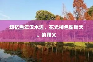 却忆当年汉水边，花光柳色媚晴天。的释义