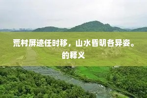 荒村屏迹任时移，山水昏明各异姿。的释义