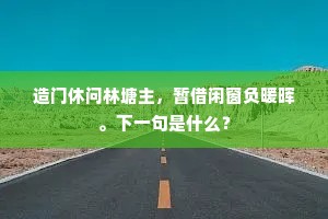造门休问林塘主，暂借闲窗负暖晖。下一句是什么？