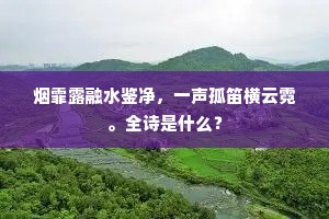烟霏露融水鉴净，一声孤笛横云霓。全诗是什么？