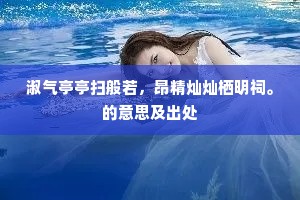 淑气亭亭扫般若，昂精灿灿栖明祠。的意思及出处