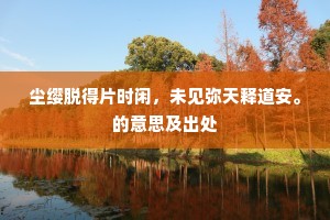 尘缨脱得片时闲，未见弥天释道安。的意思及出处