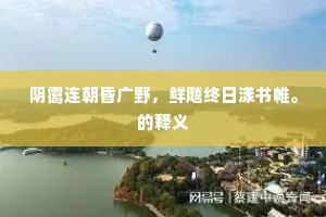 阴霭连朝昏广野，鲜飚终日漾书帷。的释义