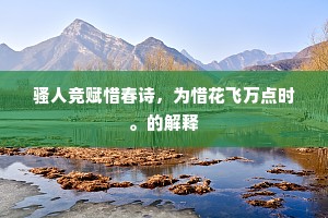 骚人竞赋惜春诗，为惜花飞万点时。的解释