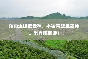 烟雨连山催去棹，不容青壁更题诗。出自哪首诗？