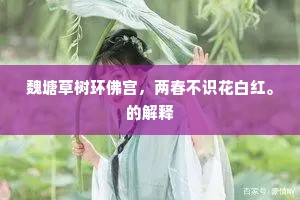 魏塘草树环佛宫，两春不识花白红。的解释