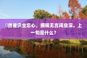 逌然谁识坐忘心，拥褐无言闭息深。上一句是什么？