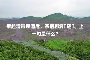 病起清羸废酒卮，茶烟聊复飏轻飔。上一句是什么？