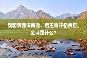 敌国犹强谗间露，君王宵旰忆良臣。全诗是什么？