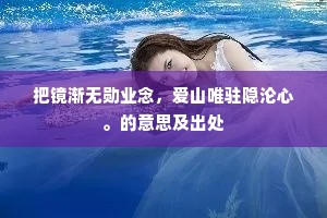 把镜渐无勋业念，爱山唯驻隐沦心。的意思及出处