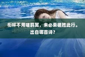 衔杯不用嗟羁寓，未必乘槎胜此行。出自哪首诗？