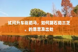 试问升车驱驷马，如何踞石茹三芝。的意思及出处