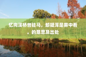 忆向溪桥曾驻马，却疑浑是雾中看。的意思及出处