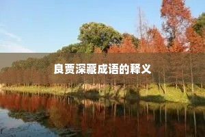 良贾深藏成语的释义