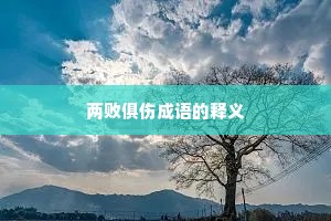 两败俱伤成语的释义