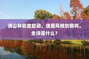满山林影龙蛇动，绕屋风枝剑佩鸣。全诗是什么？