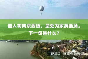 蜀人初向京西道，是处为家莫断肠。下一句是什么？