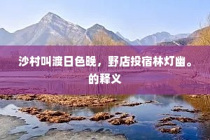 沙村叫渡日色晚，野店投宿林灯幽。的释义