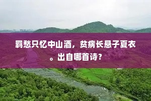 羁愁只忆中山酒，贫病长悬子夏衣。出自哪首诗？
