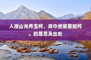 入座山光秀玉柯，岸巾绝景意如何。的意思及出处