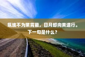 氛埃不为紫霄蔽，日月却向黄道行。下一句是什么？