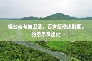 祝公寿考如卫武，百岁箴儆谋群卿。的意思及出处