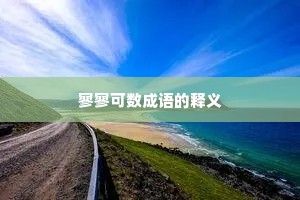 寥寥可数成语的释义