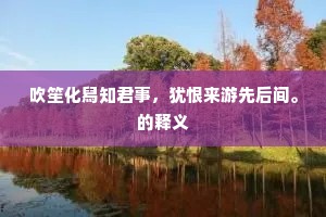吹笙化舄知君事，犹恨来游先后间。的释义