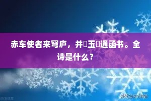 赤车使者来穹庐，并鞶玉玦通函书。全诗是什么？