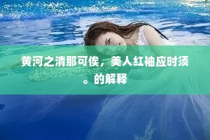 黄河之清那可俟，美人红袖应时须。的解释