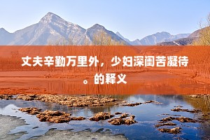 丈夫辛勤万里外，少妇深闺苦凝待。的释义