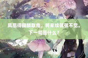 凤凰得髓麟取角，将来续弦弦不觉。下一句是什么？