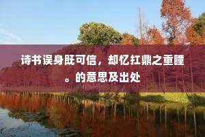 诗书误身既可信，却忆扛鼎之重瞳。的意思及出处