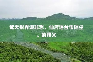 梵天银界谈非想，仙府瑶台恨隔尘。的释义