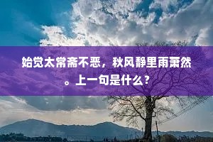 始觉太常斋不恶，秋风静里雨萧然。上一句是什么？