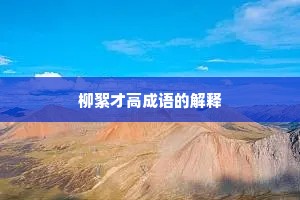 柳絮才高成语的解释