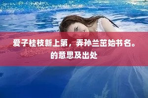 爱子桂枝新上第，弄孙兰茁始书名。的意思及出处