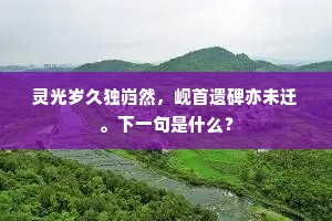 灵光岁久独岿然，岘首遗碑亦未迁。下一句是什么？