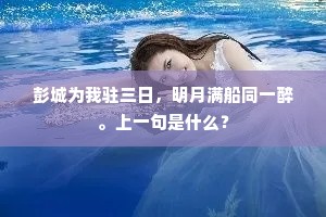 彭城为我驻三日，明月满船同一醉。上一句是什么？