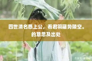 四世清名悉上公，看君羽翮势陵空。的意思及出处
