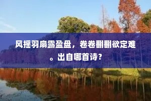 风摇羽扇露盈盘，卷卷翻翻欲定难。出自哪首诗？