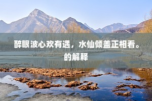 醉眼波心欢有遇，水仙倾盖正相看。的解释