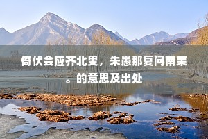 倚伏会应齐北叟，朱愚那复问南荣。的意思及出处