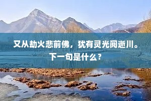 又从劫火悲前佛，犹有灵光阅逝川。下一句是什么？