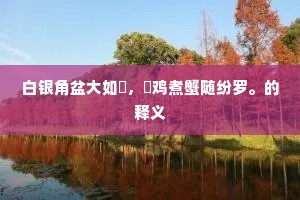 白银角盆大如艑，臛鸡煮蟹随纷罗。的释义