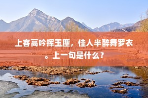 上客高吟挥玉麈，佳人半醉舞罗衣。上一句是什么？
