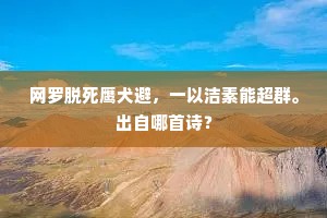 网罗脱死鹰犬避，一以洁素能超群。出自哪首诗？