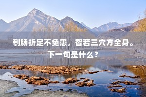刳肠折足不免患，智若三穴方全身。下一句是什么？